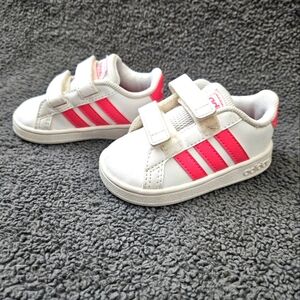 adidas Grand Court pink/white Toddler sz 4